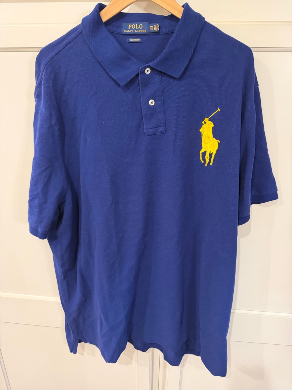 Ralph Lauren Royal Blue Polo with Yellow Pony Logo